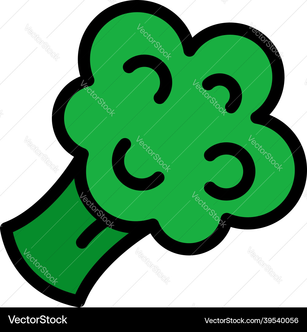 Fresh broccoli icon color outline vector image