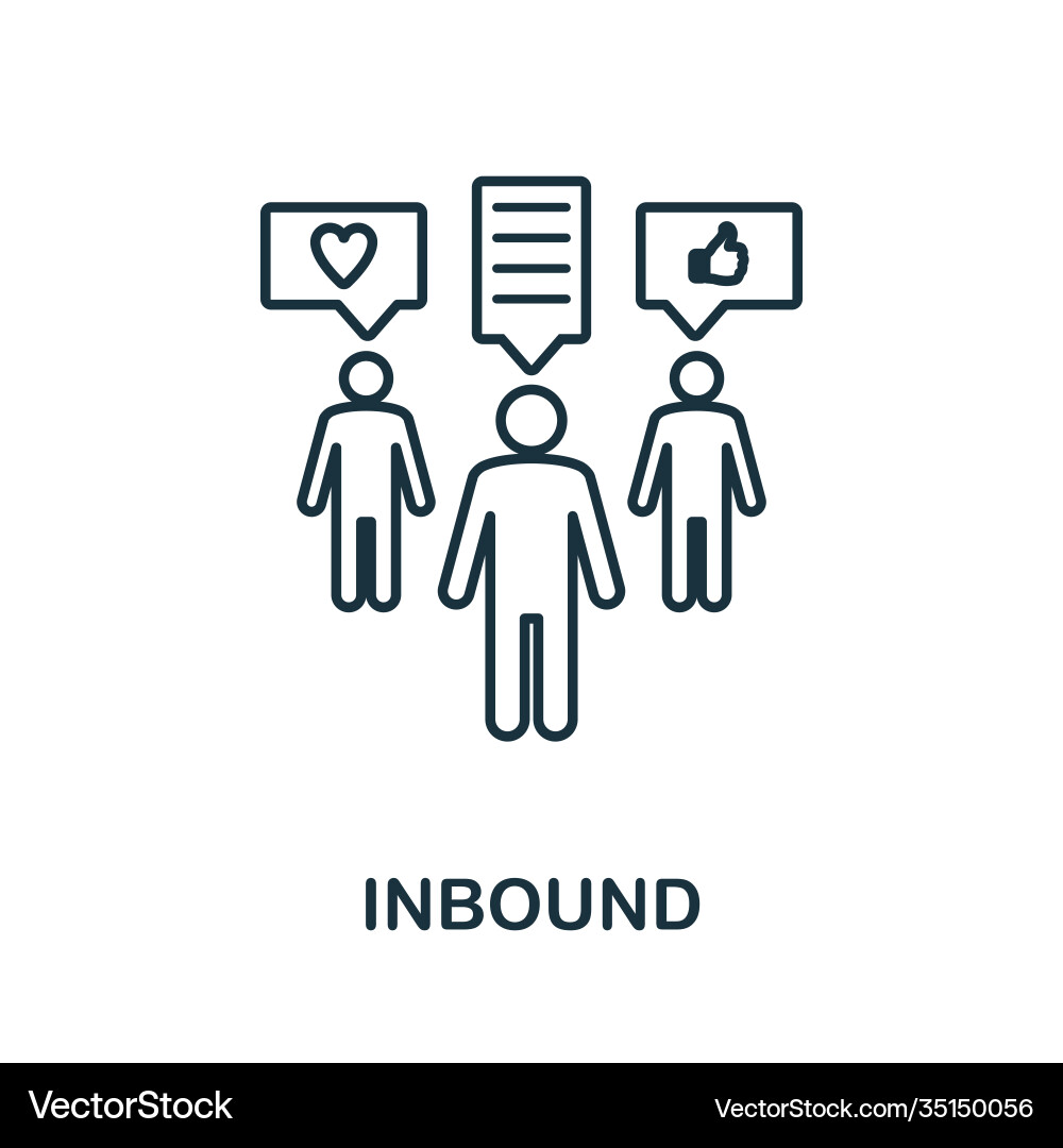 Inbound icon line style element from community Inbound icon line style element from community vector image