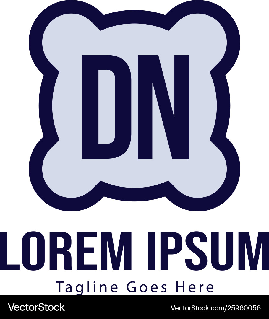 Initial dn logo template with modern frame Initial dn logo template with modern frame vector image