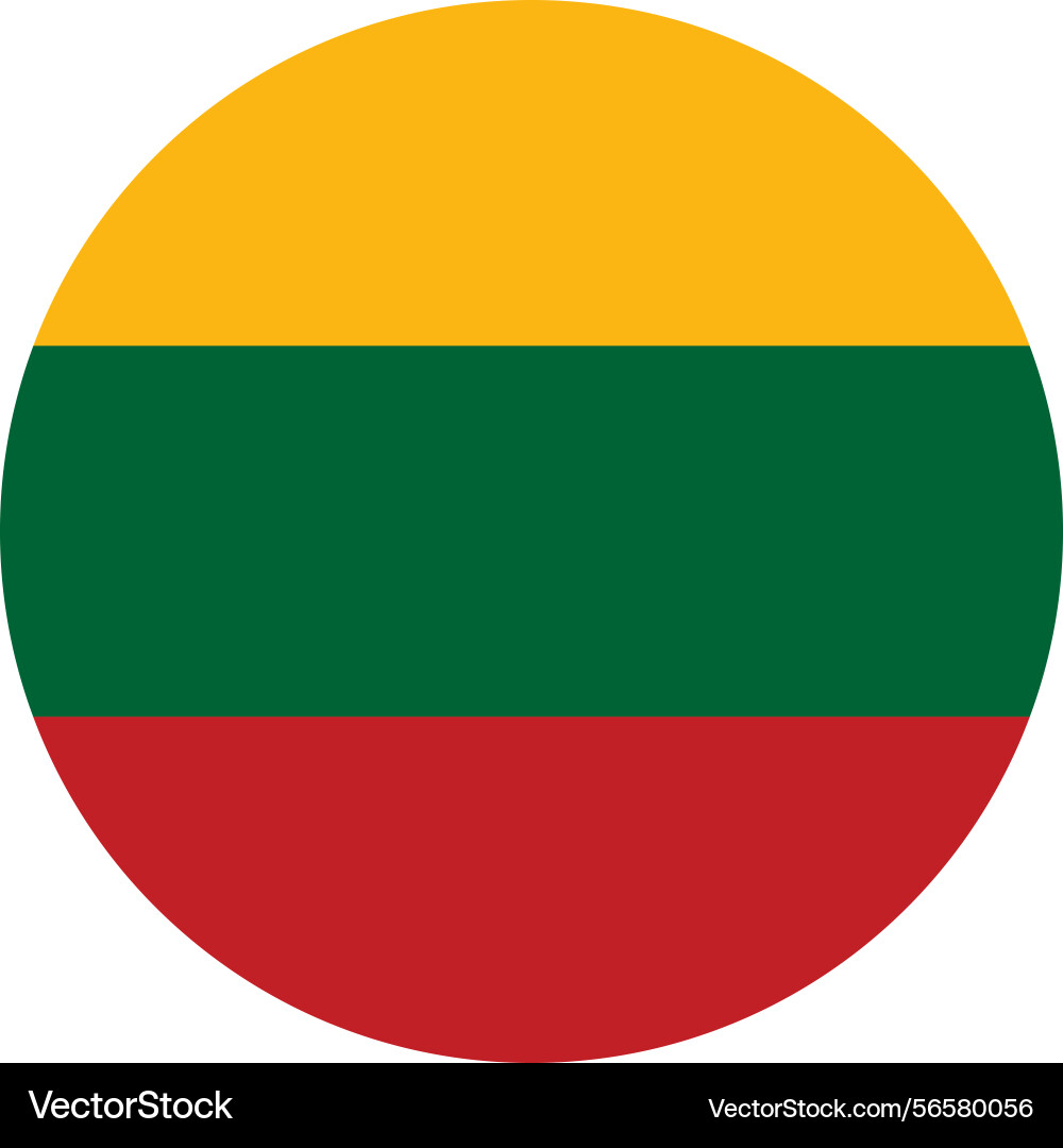 Lithuania flag icon round shape Vector Image
