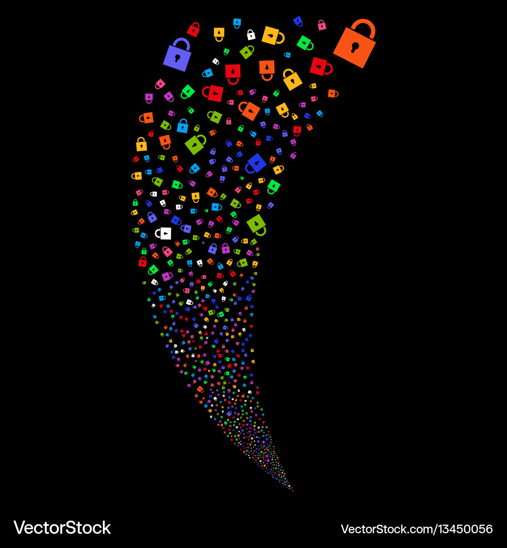 Lock random stream vector image