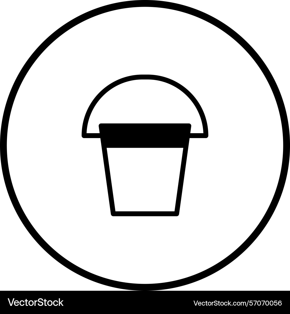 Minimalist bucket icon encapsulated in a circle Minimalist bucket icon encapsulated in a circle Vector Image