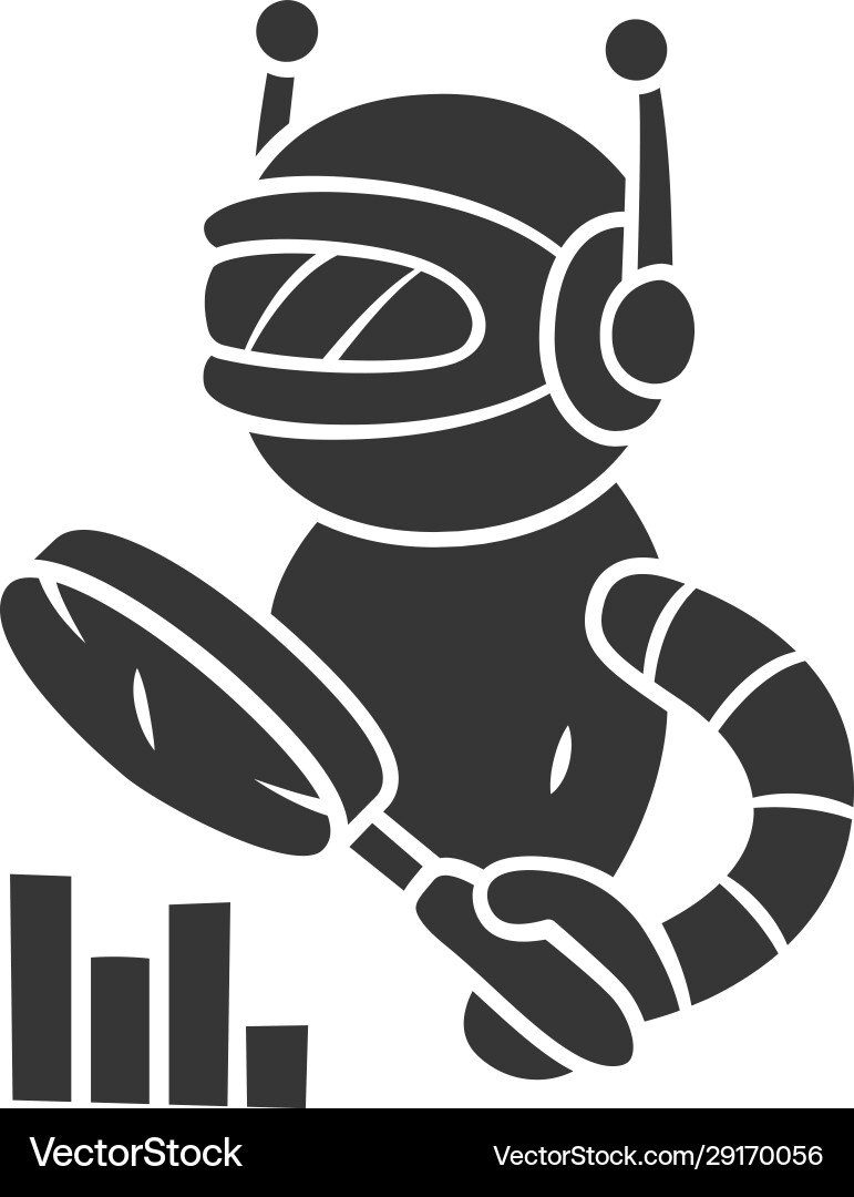 Monitoring Robot Icon - Uptime vector image
