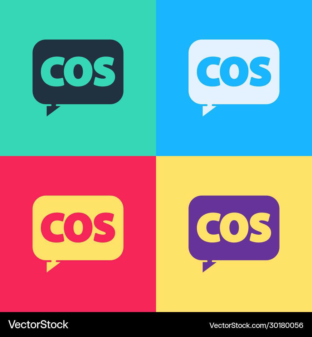 Pop art mathematics function cosine icon isolated Pop art mathematics function cosine icon isolated vector image