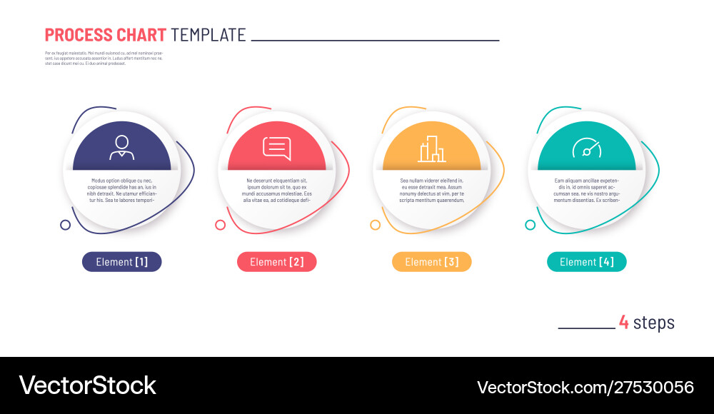 Process Chart Template - Four Steps vector image