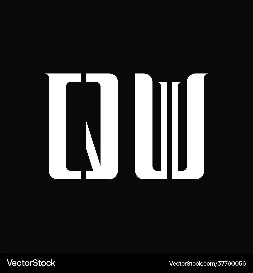 Qw logo monogram with middle slice design template Vector Image