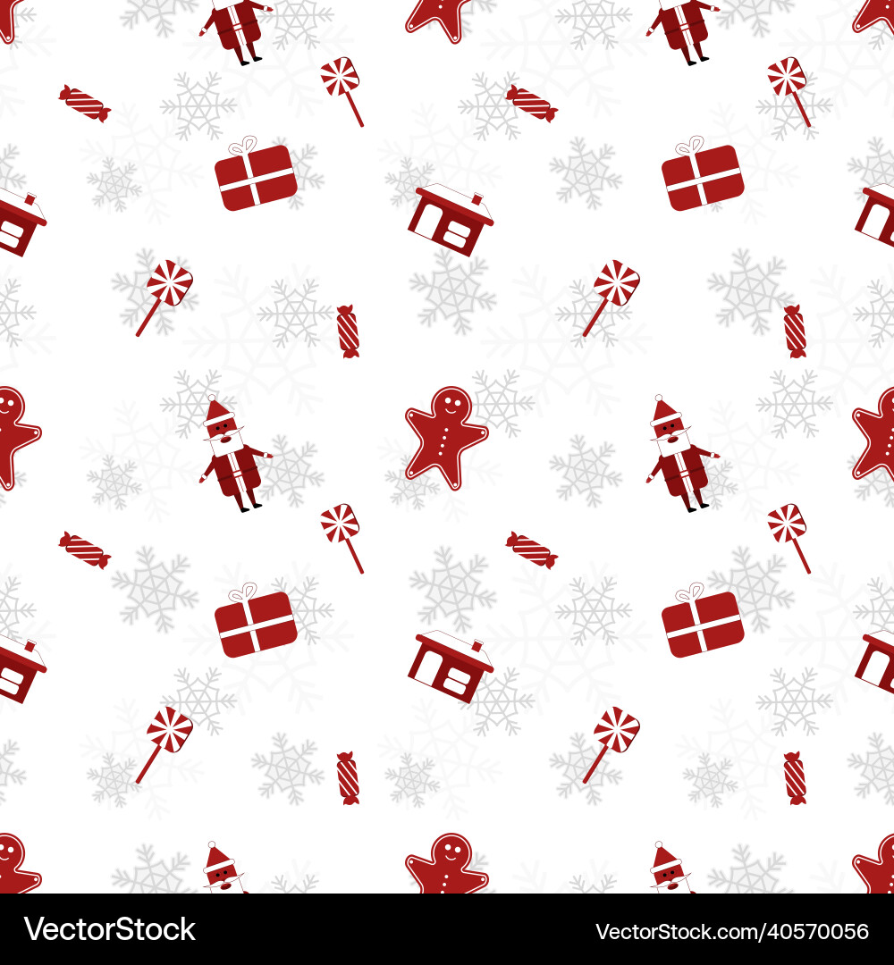 Round edge christmas object repeat pattern Round edge christmas object repeat pattern vector image