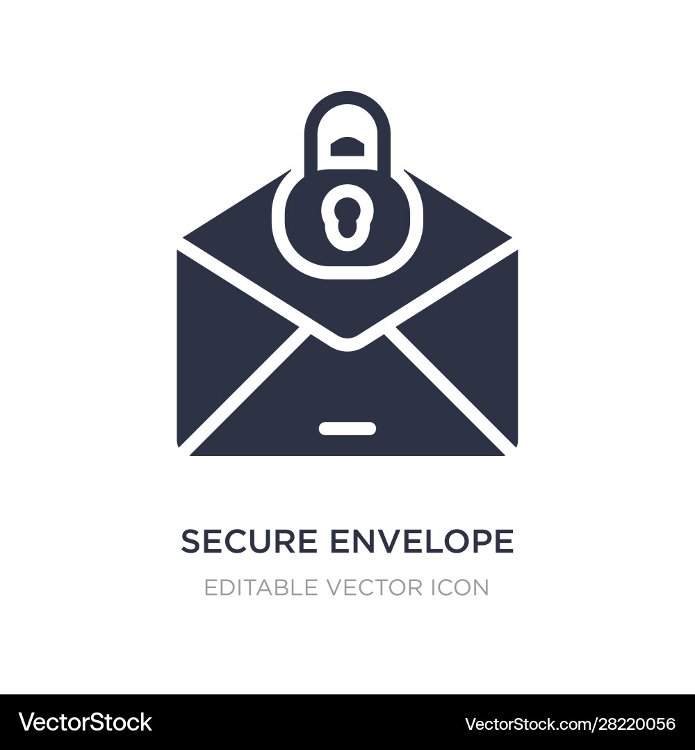 Secure envelope icon on white background simple Secure envelope icon on white background simple Vector Image