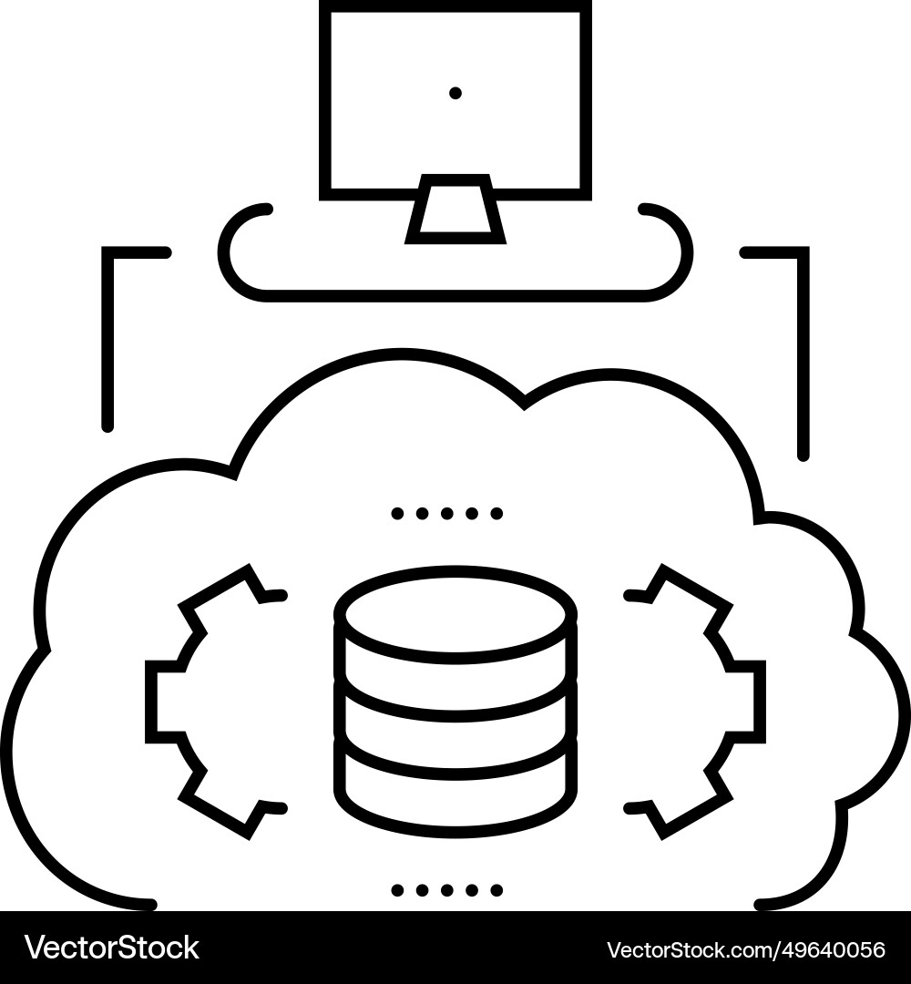 Serverless architecture software line icon Serverless architecture software line icon vector image