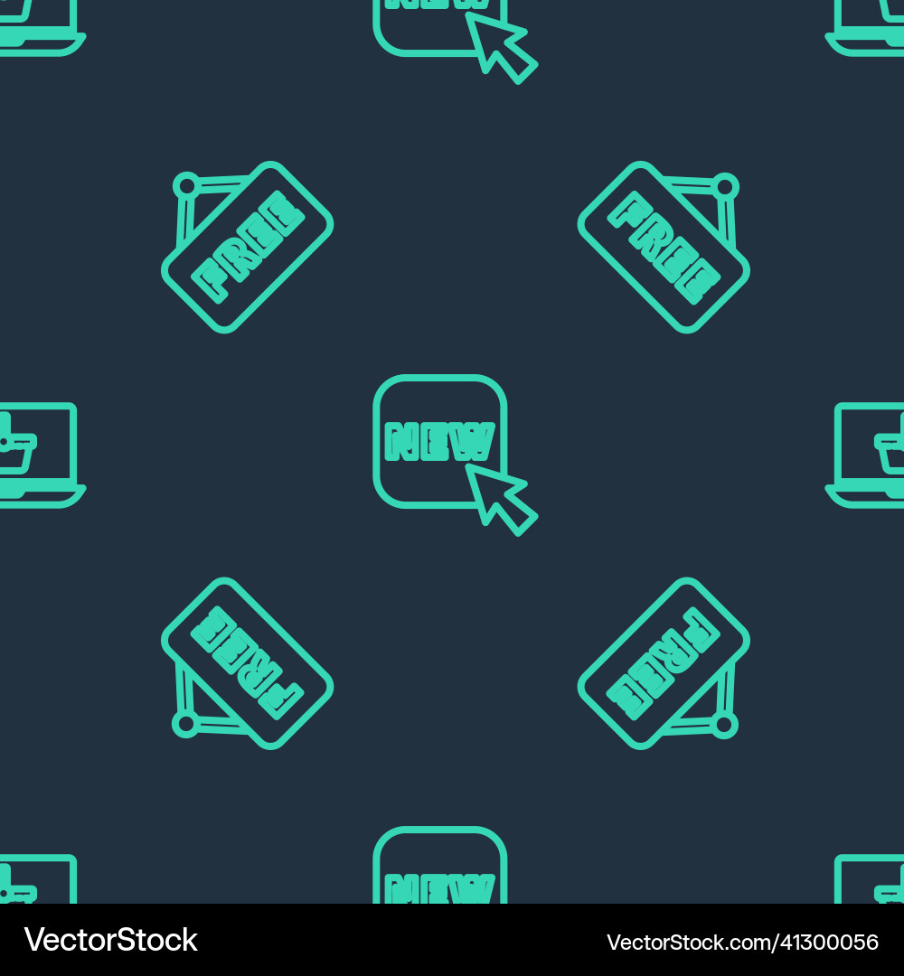 Set line button with text new price tag free Set line button with text new price tag free vector image