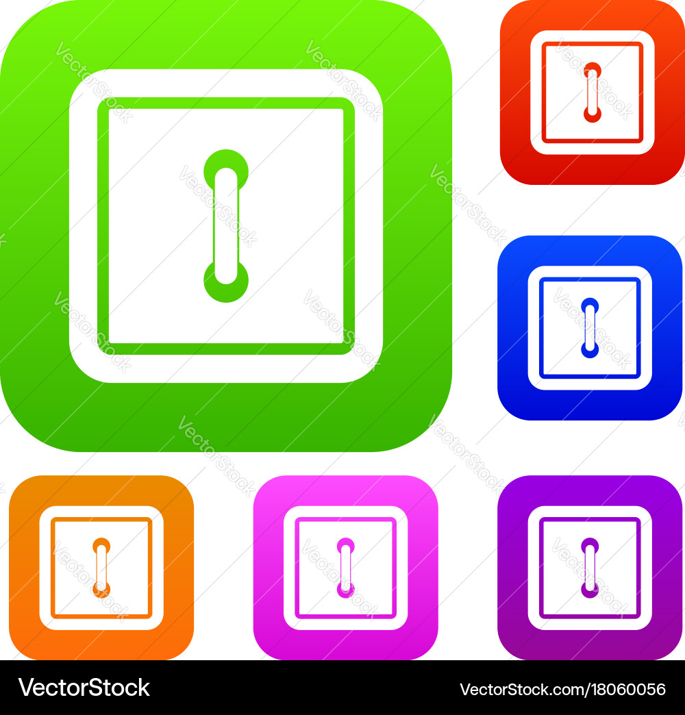 Sewn square button set color collection vector image