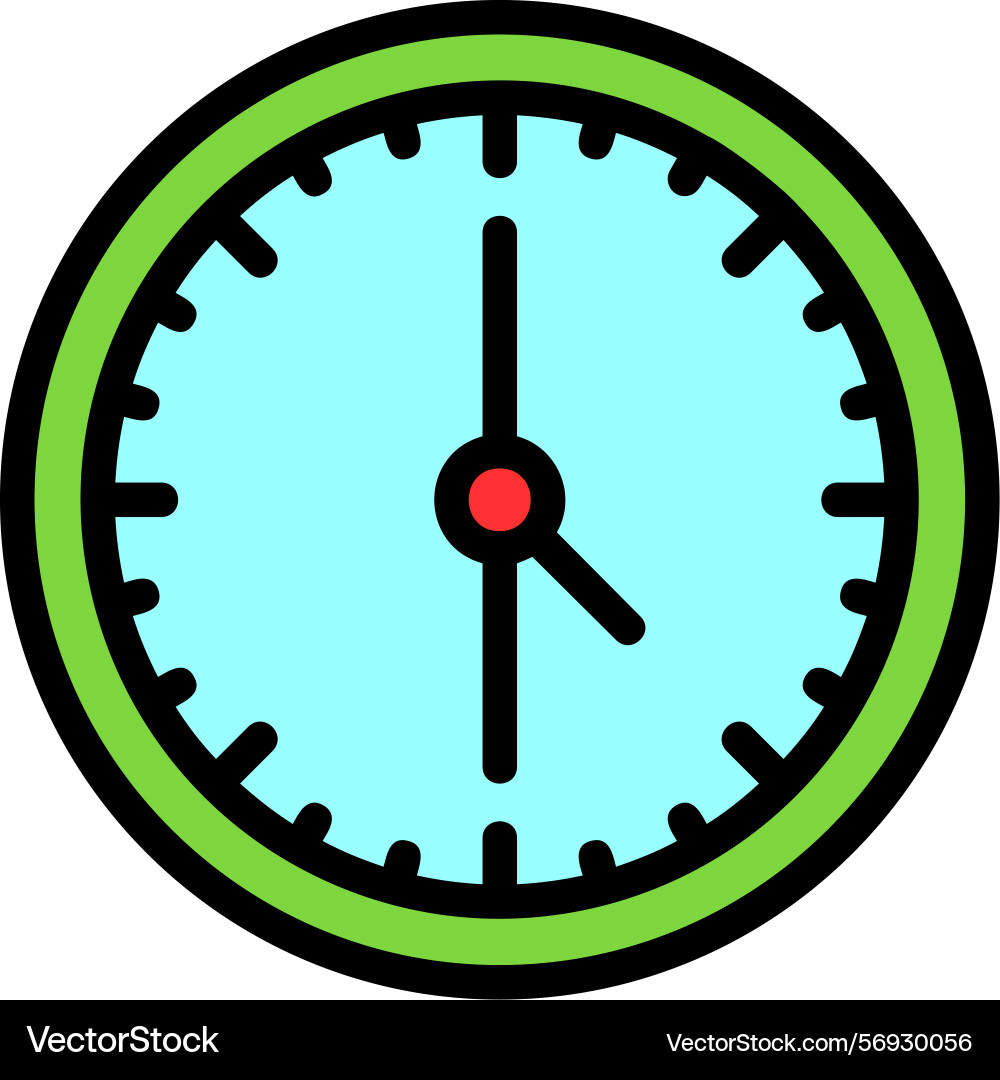 Time clock line filled style icon design Vector Image