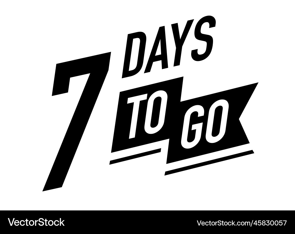 7 days to go timer symbol black color vector image