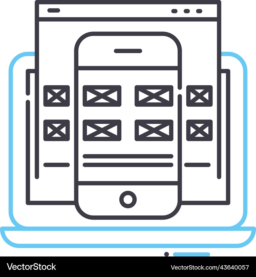 Adaptive interface line icon outline symbol Adaptive interface line icon outline symbol vector image