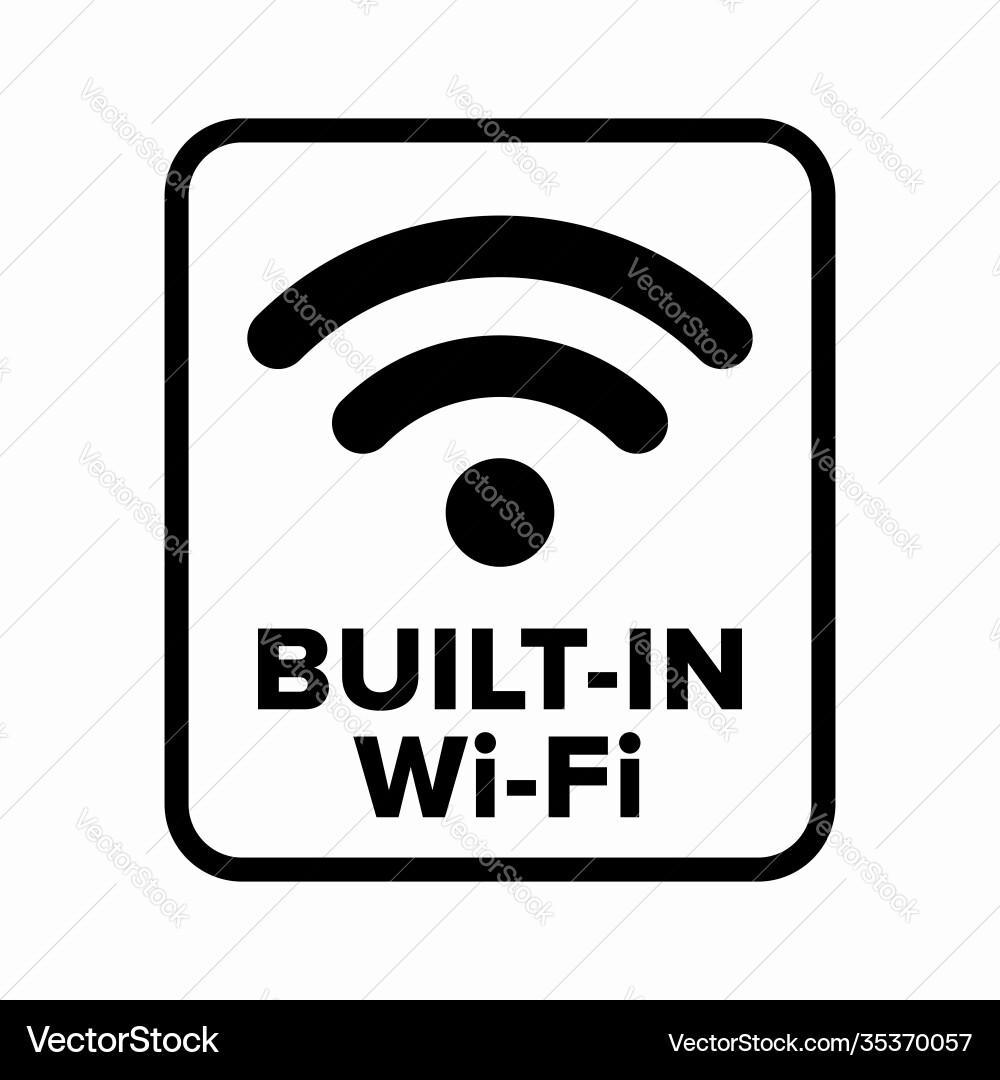 Built-in wi-fi ready to wireless connection vector image
