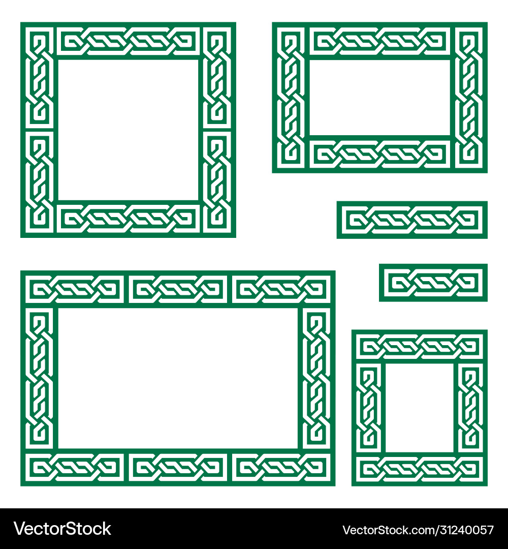 Celtic frame or border pattern collection s Celtic frame or border pattern collection s vector image