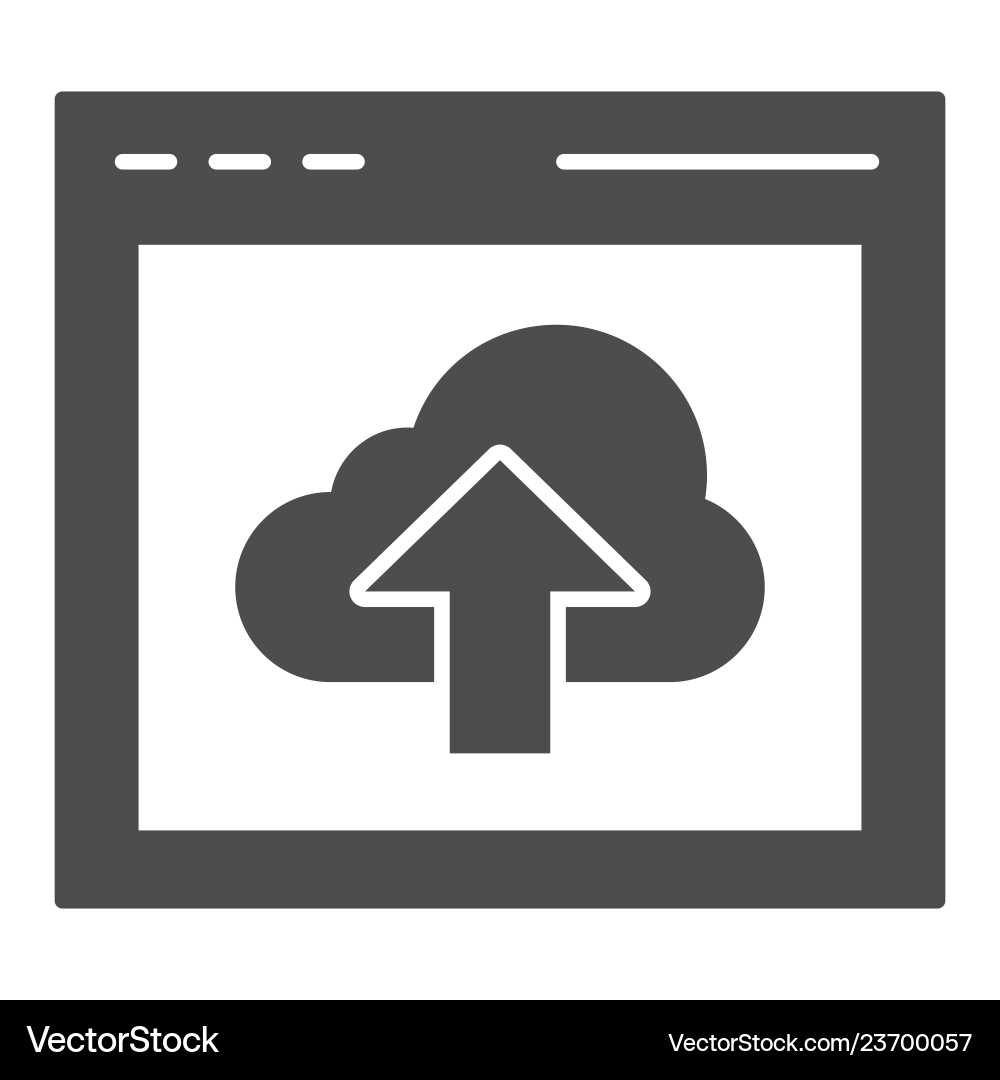 Cloud computing download solid icon data server Cloud computing download solid icon data server vector image