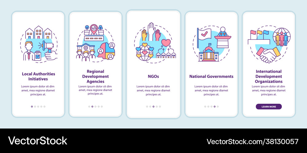 Community development programs levels onboarding Community development programs levels onboarding Vector Image