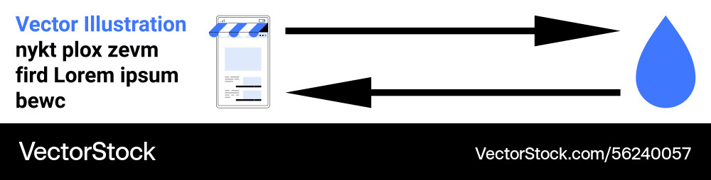 Data transfer visualized with arrows connecting Vector Image