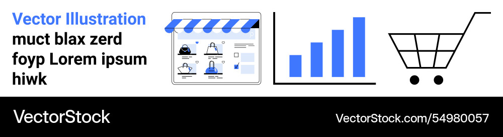 E-commerce website interface bar graph growth E-commerce website interface bar graph growth Vector Image