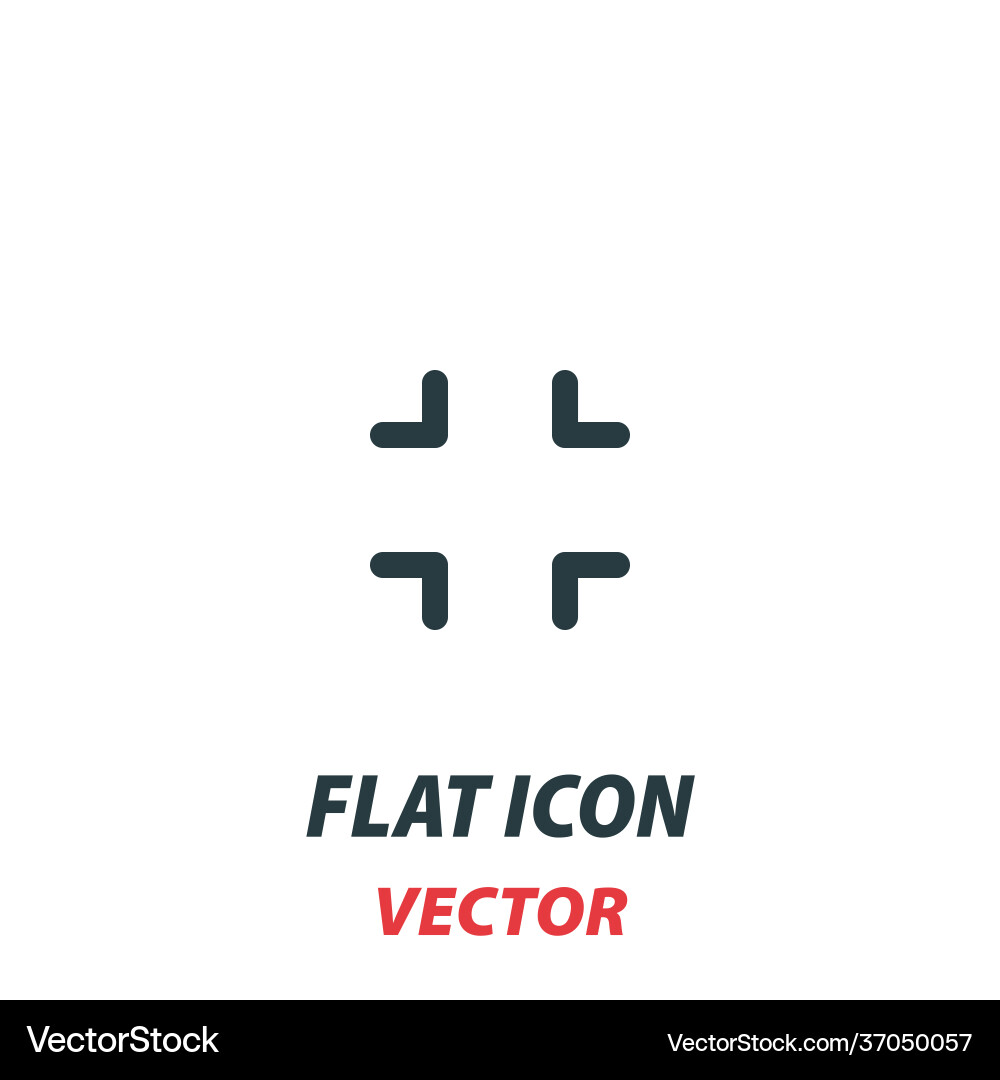 Exit fullscreen mode icon in a flat style Vector Image