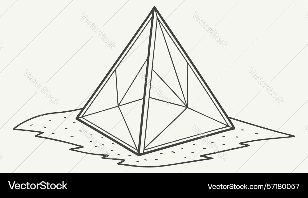 Geometric pyramid structure ancient and abstract Vector Image