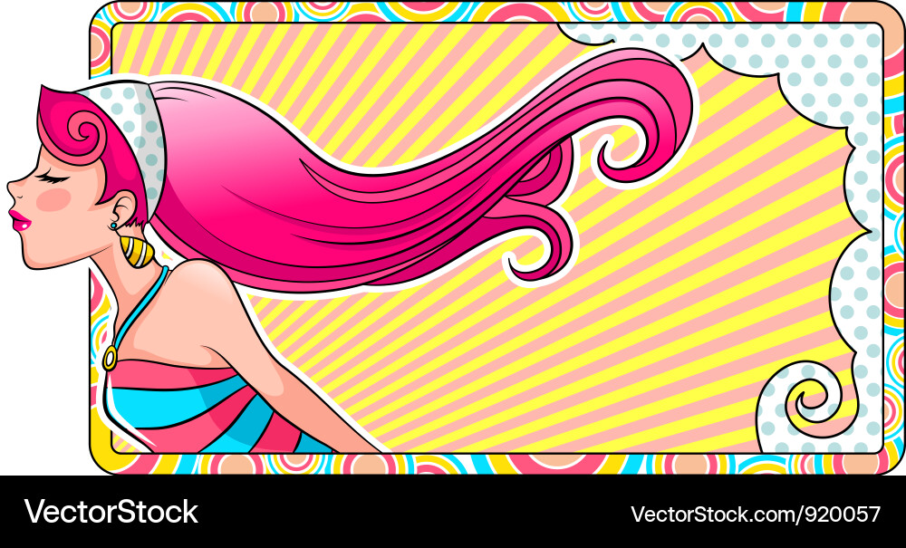 Girlish label vector image