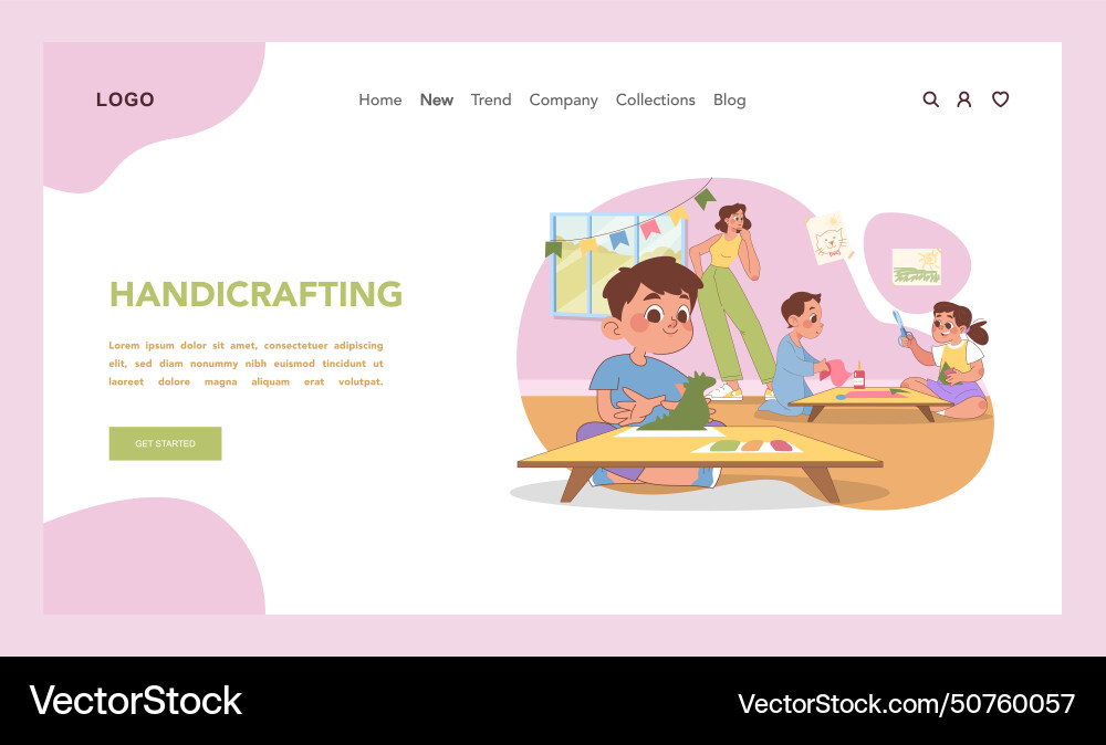 Handicraft session flat Royalty Free Vector Image