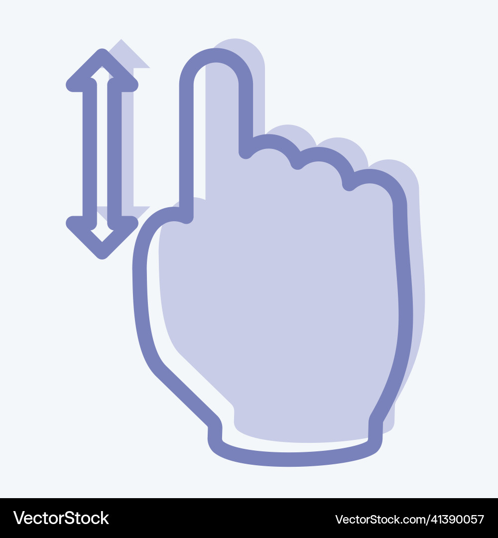 Icon vertical scroll 1 - two tone style simple Icon vertical scroll 1 - two tone style simple Vector Image