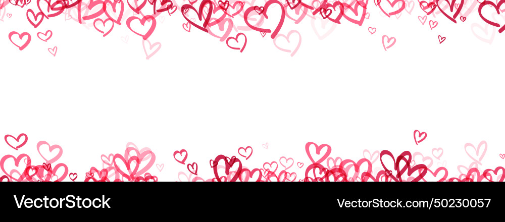 Panoramic design with a festive array of hearts Panoramic design with a festive array of hearts Vector Image