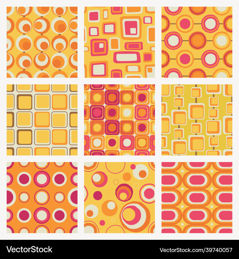 Retro pattern background seamless geometric shape vector image