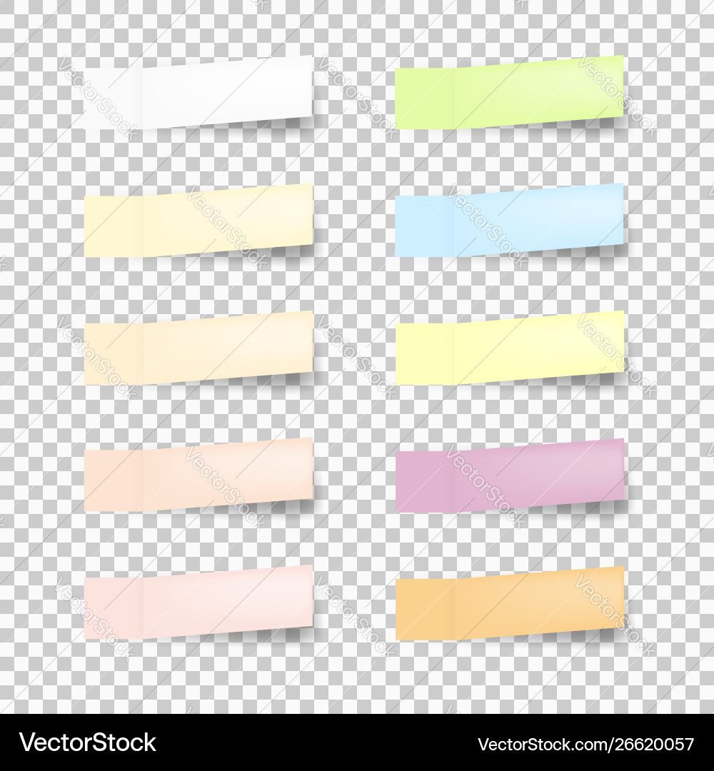 Set office paper sheets or sticky stickers Vector Image