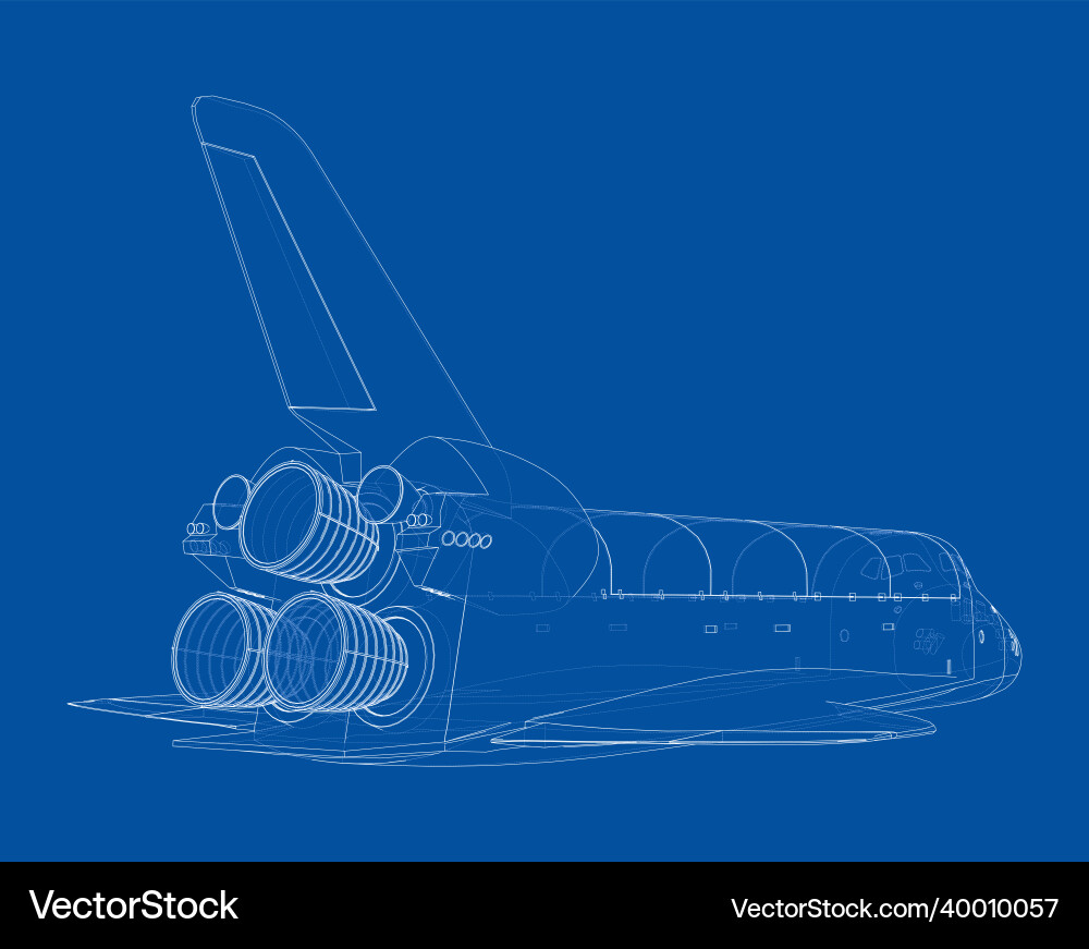 Space shuttle rendering of 3d vector image