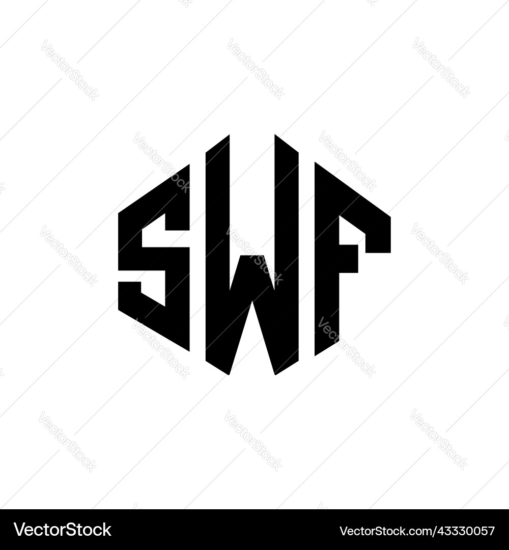 Swf letter logo design with polygon shape Vector Image