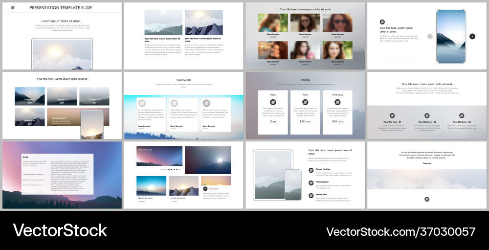 Templates for website design presentations Vector Image