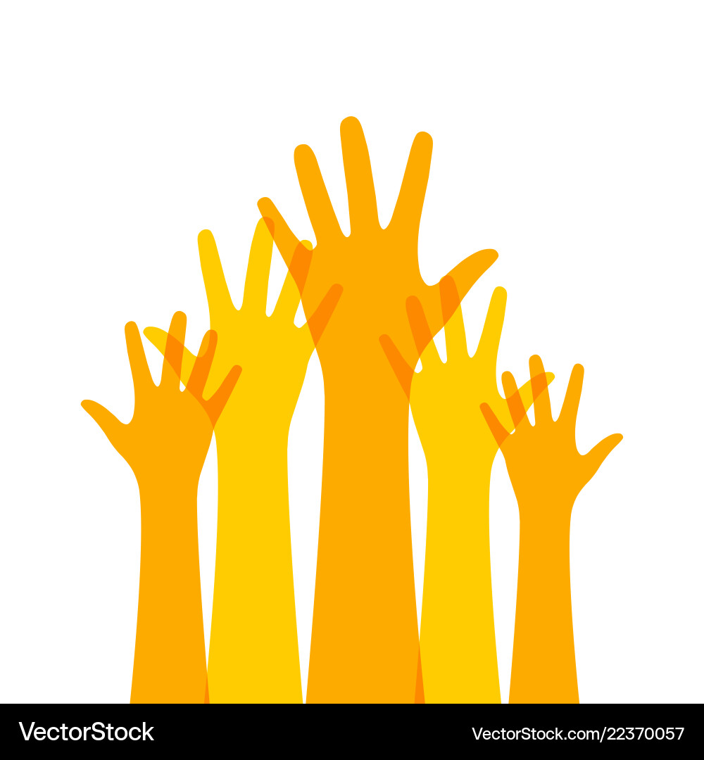 Upraised Hands - Orange Vektorbild