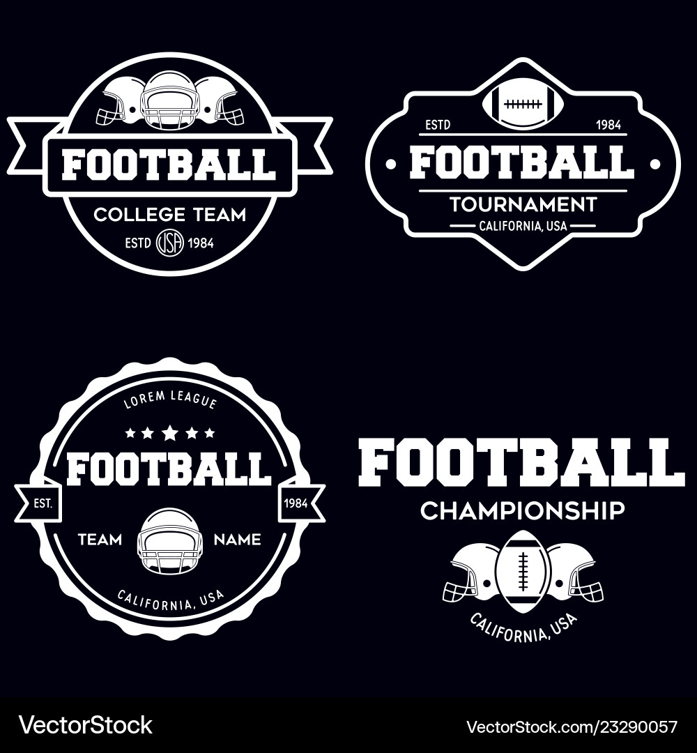 Vintage Football Badges & Logos Vector Image