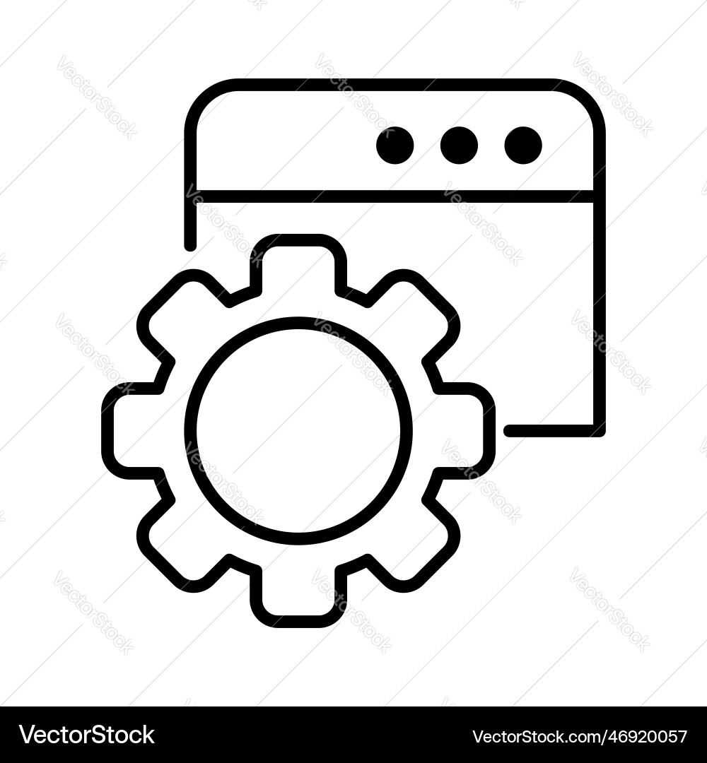 Web setting automation outline icon vector image