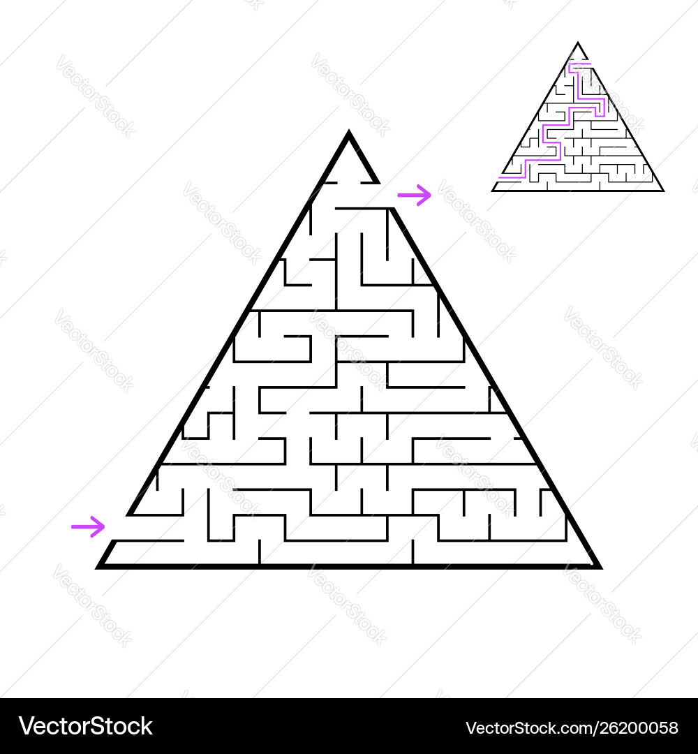 A triangular labyrinth pyramid with black A triangular labyrinth pyramid with black vector image