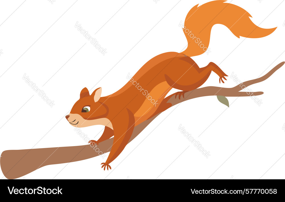 Agile squirrel leaping across tree branches Vector Image