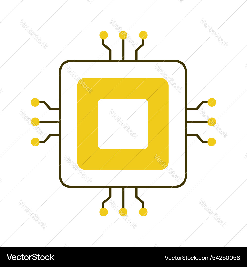 Ai central processing unit for machine learning vector image