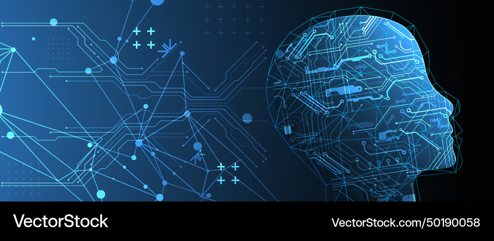 Artificial intelligence technical background Artificial intelligence technical background vector image