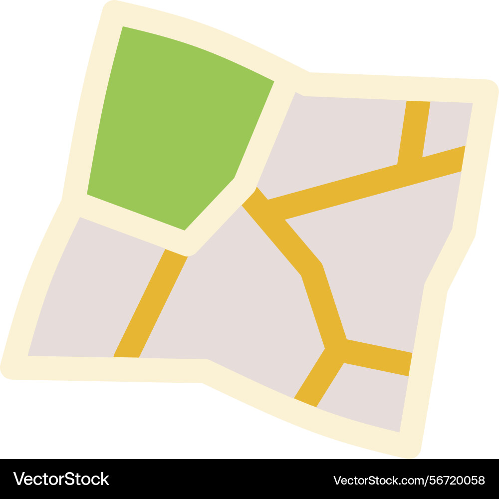 Cartoon style navigation and location map Vector Image
