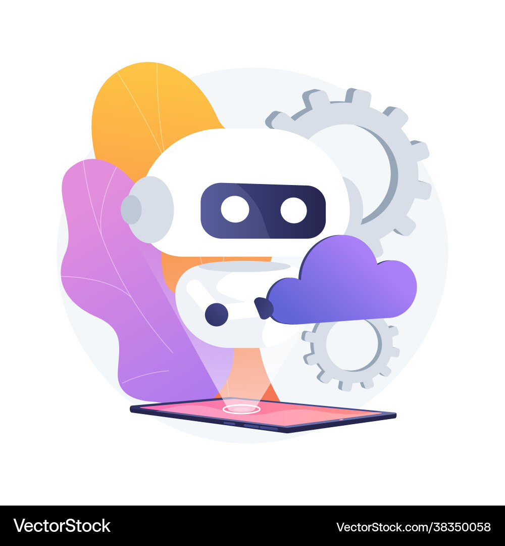 Cloud robotics abstract concept Cloud robotics abstract concept vector image