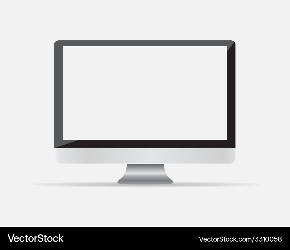 Computer display isolated on white vector image