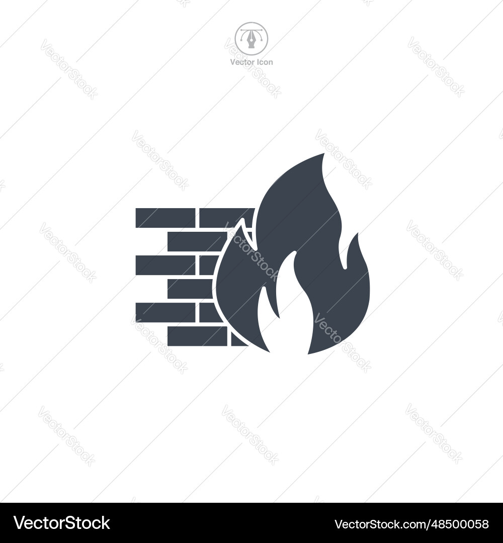 Firewall icon symbol isolated on white background Firewall icon symbol isolated on white background vector image
