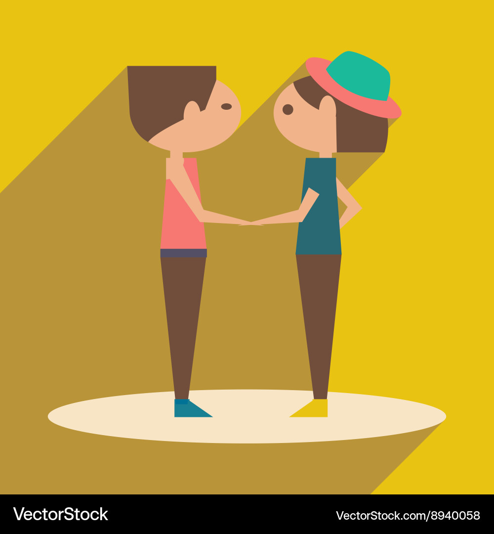 Flat with shadow icon and mobile application vector image