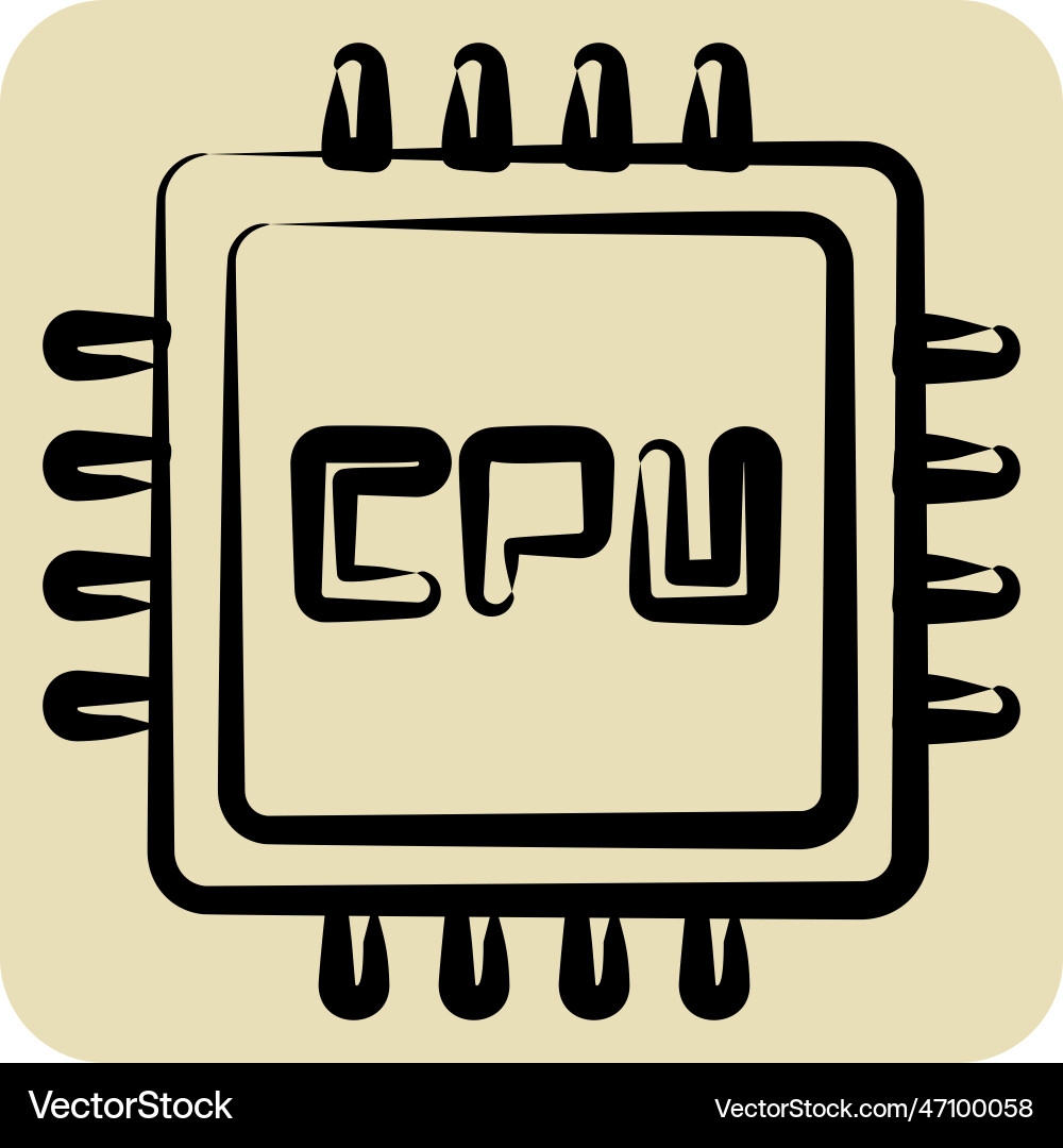 Icon cpu suitable for computer components symbol Icon cpu suitable for computer components symbol Vector Image