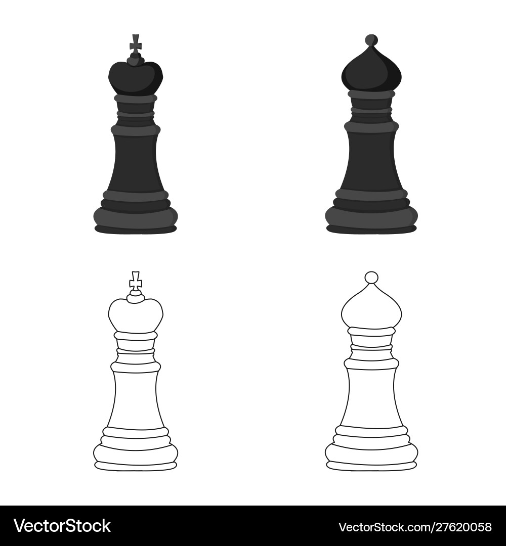 Isolated object checkmate and thin icon set Vector Image