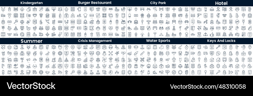Linear style icons pack in this bundle include Linear style icons pack in this bundle include vector image